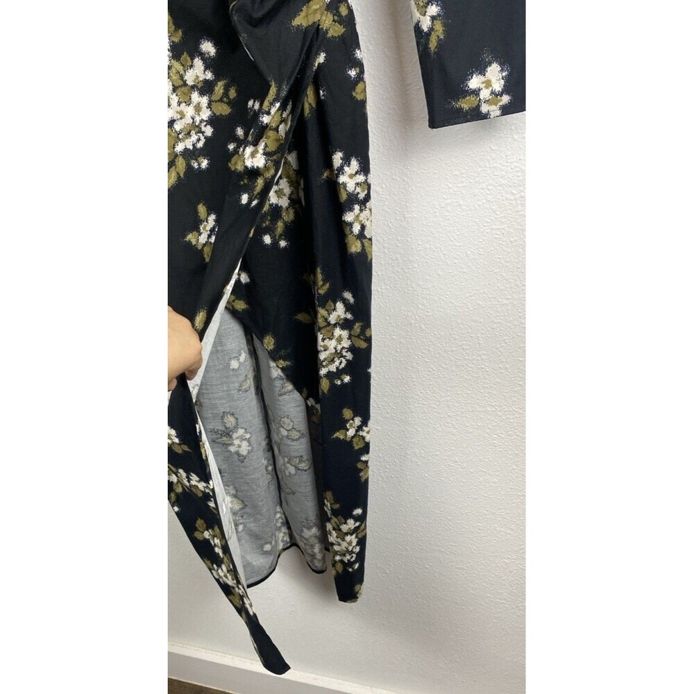 Reformation Floral Sweetheart Neck Midi Dress Long Sleeve Side Slit Size 6 - Picture 7 of 16